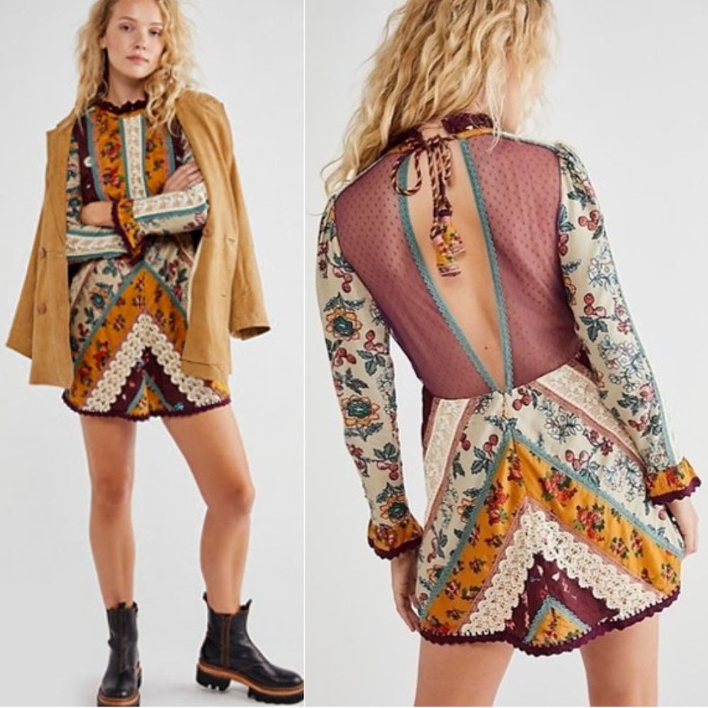 Free People Fall to Pieces Mini Dress - Picture 2 of 8